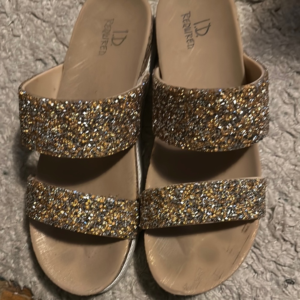 Women's Glitter Gold and Silver Sandals